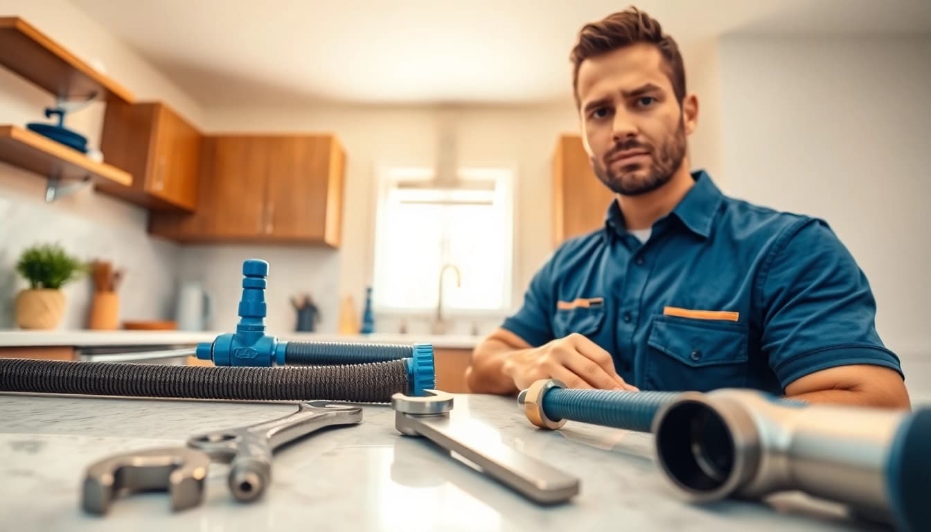 Providing whole house repiping services Tampa with a professional plumbing setup in a modern kitchen.