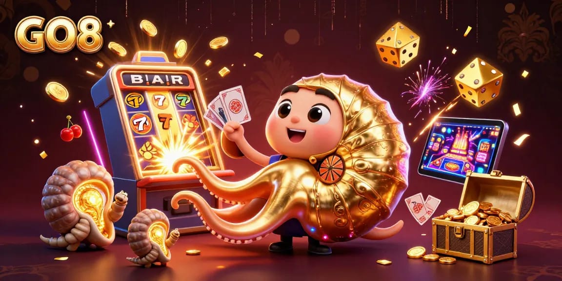 Experience thrilling wins with GO8's vibrant 3D casino adventure showcasing dynamic games and rich visuals.