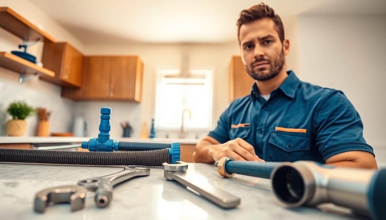 Providing whole house repiping services Tampa with a professional plumbing setup in a modern kitchen.