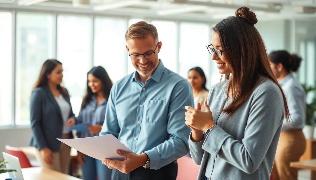 Supporting a colleague with dyspraxia at work support in a collaborative office environment.
