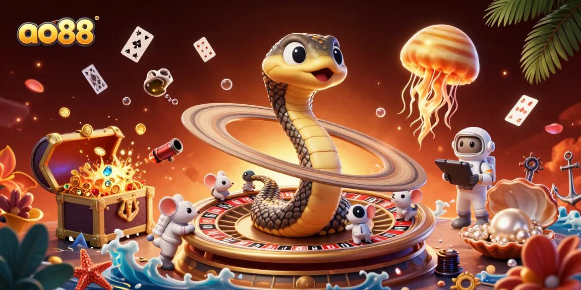 Experience exciting betting at ao88 as astronaut mice wager on a cosmic roulette wheel!