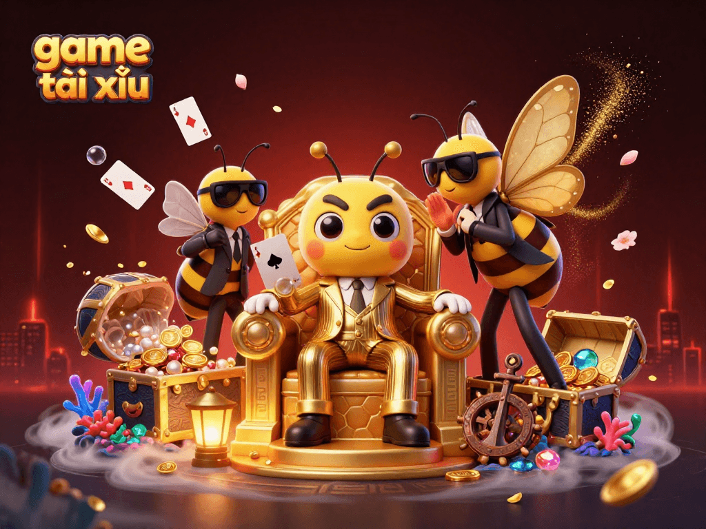 Experience the thrilling world of game tài xỉu with a dynamic 3D illustration showcasing vibrant betting action.