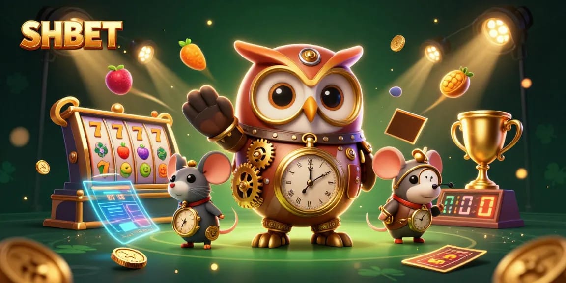 Experience thrilling gameplay at SHBET with dynamic slots and exciting characters in a vibrant casino scene.