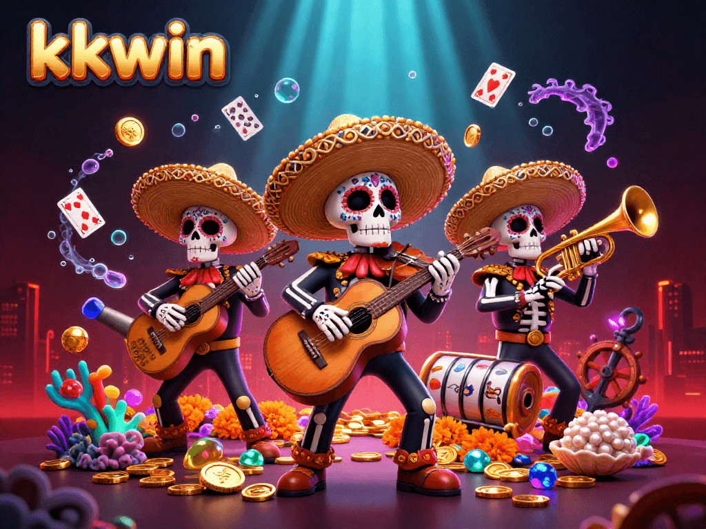 Experience thrilling slot action with kkwin's vibrant mariachi band and underwater treasure dynamic.