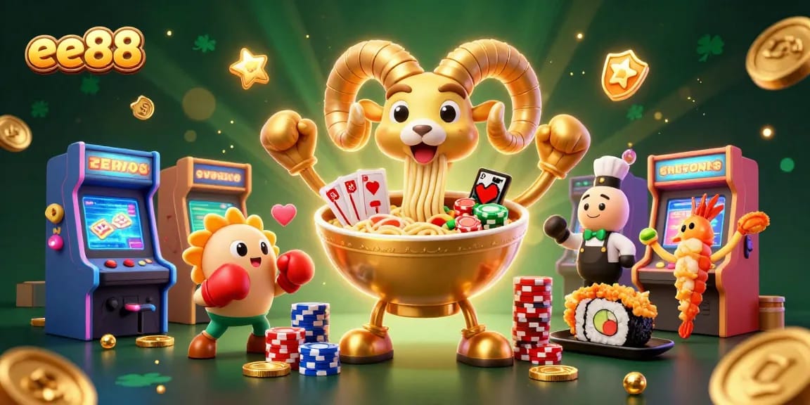 Experience thrilling casino action with ee88's dynamic gaming scene featuring vibrant characters.