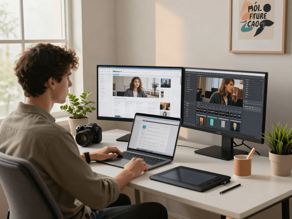 Engaging workspace highlighting nsfw content creation tools in a modern setting.