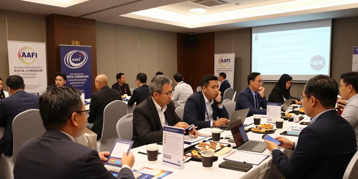 Networking event at AAFI KOTA CIREBON conference showcasing forensic auditing