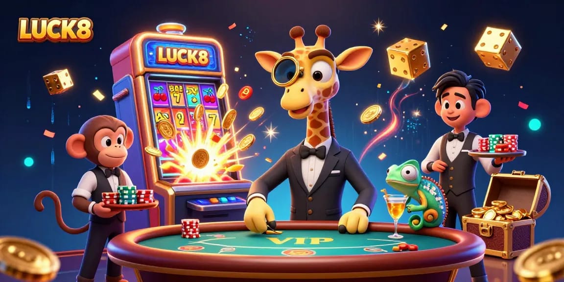 Experience winning thrills with LUCK8's vibrant casino scene full of excitement and jackpot action