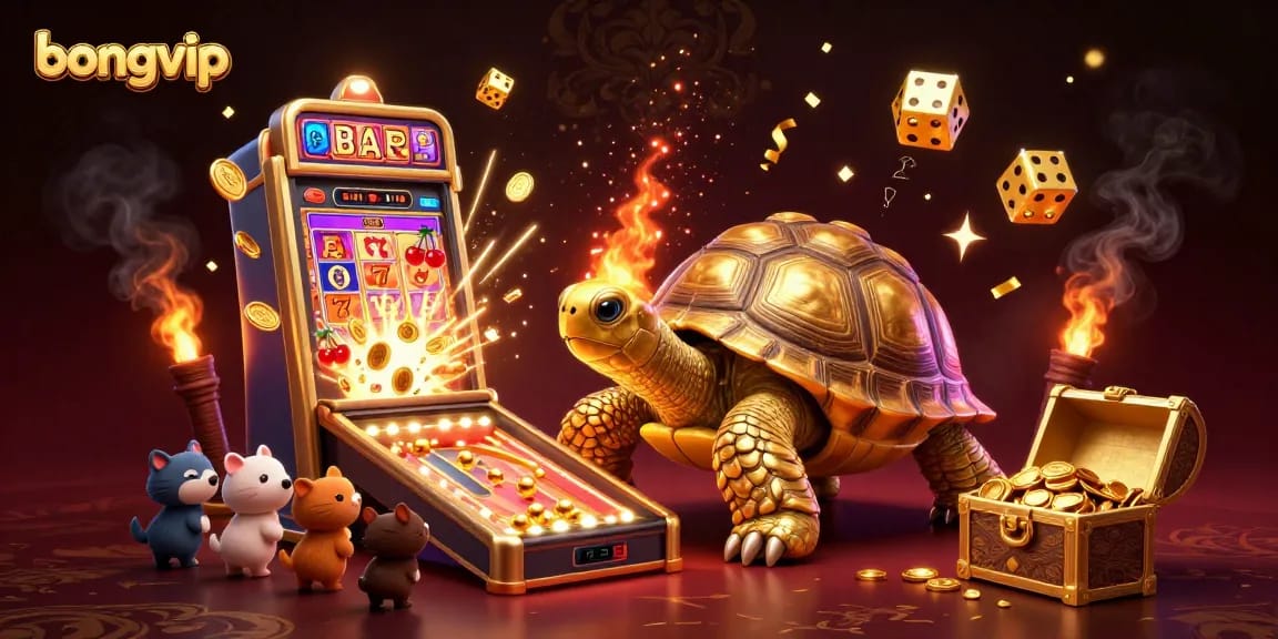 Experience the thrill of winning at bongvip with a dynamic, colorful casino game scene filled with excitement and energy.