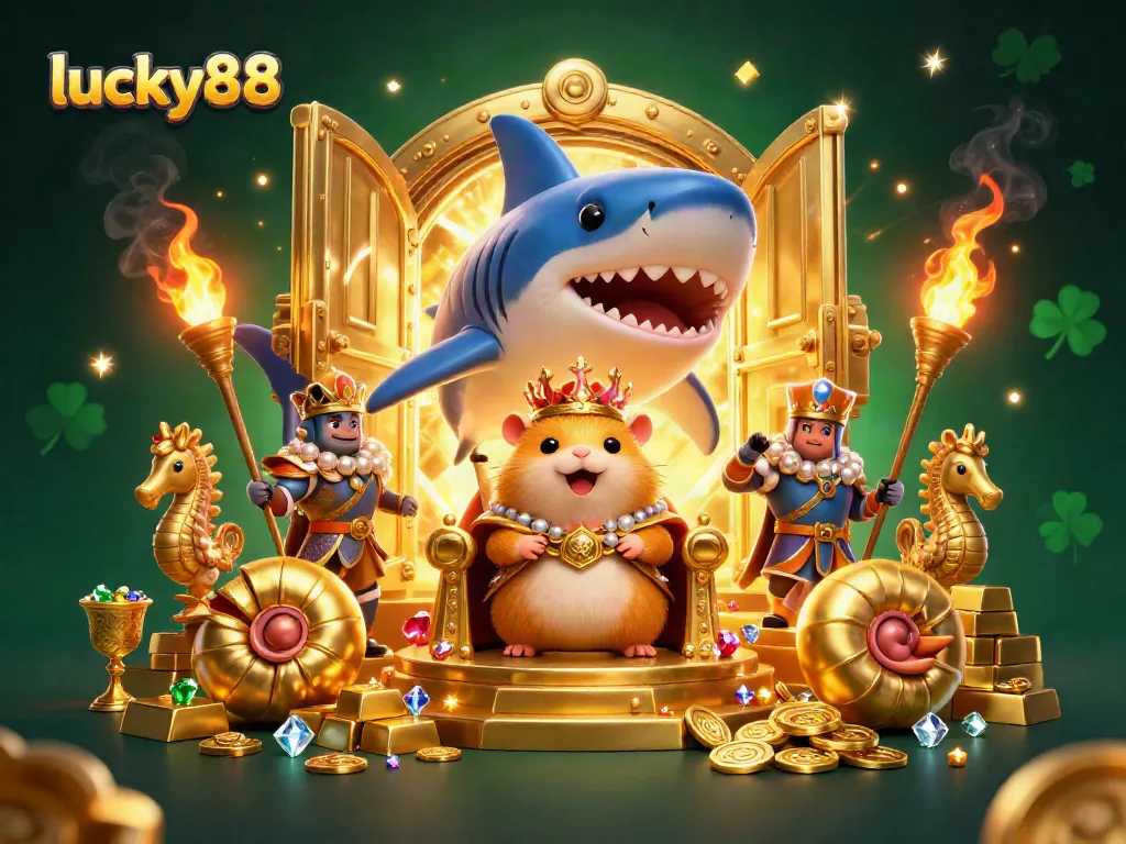Experience the thrilling world of lucky88, where a golden hamster king reigns over treasures and excitement.