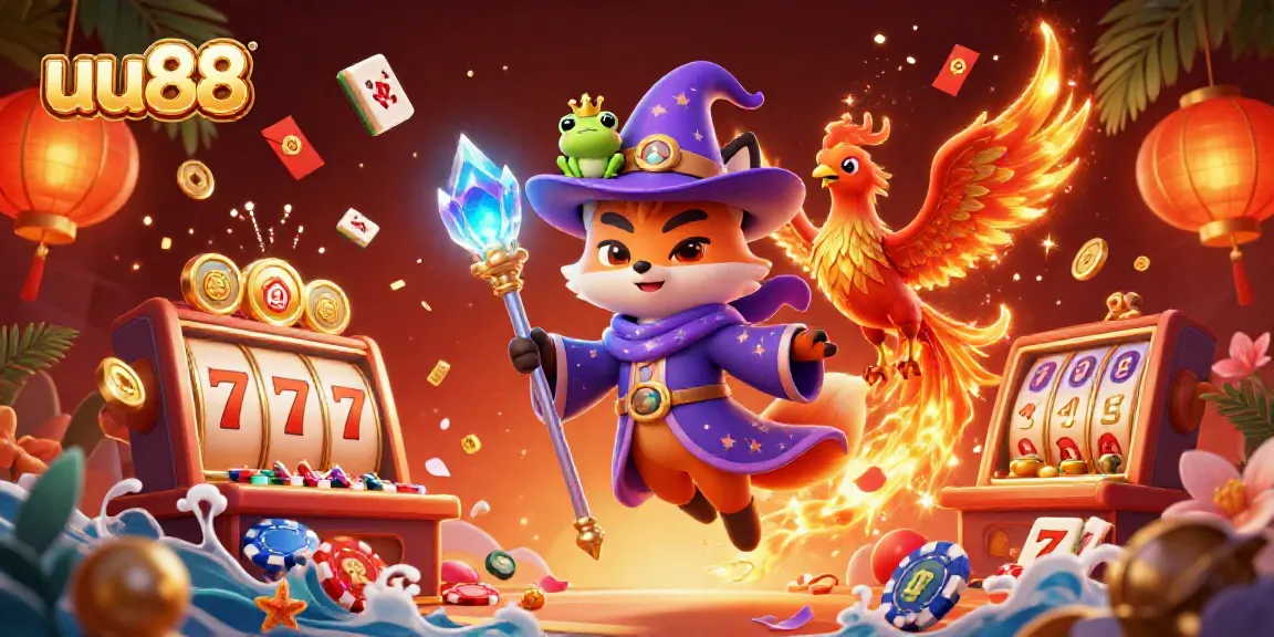 Engage with uu88 in this vibrant 3D casino illustration showcasing magical elements and dynamic gaming experiences.