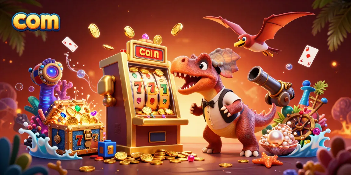 Experience the thrill of com as a pachycephalosaurus triggers a jackpot, surrounded by vibrant casino elements.