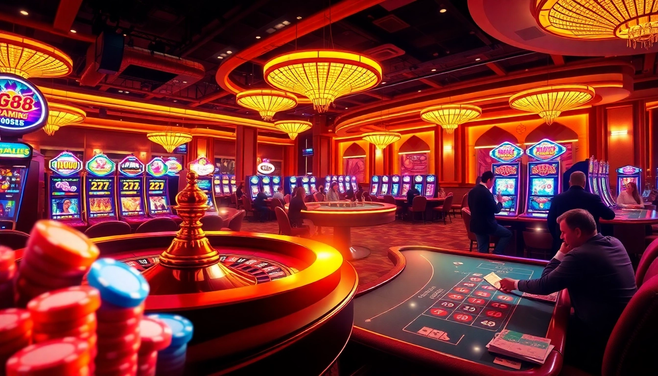 Experience the thrill of winning at GG88 with vibrant casino tables and engaging gameplay.