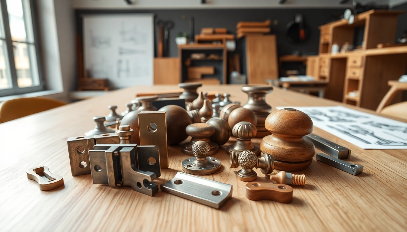 Showcasing high-quality furniture hardware manufacturers with diverse components on display.