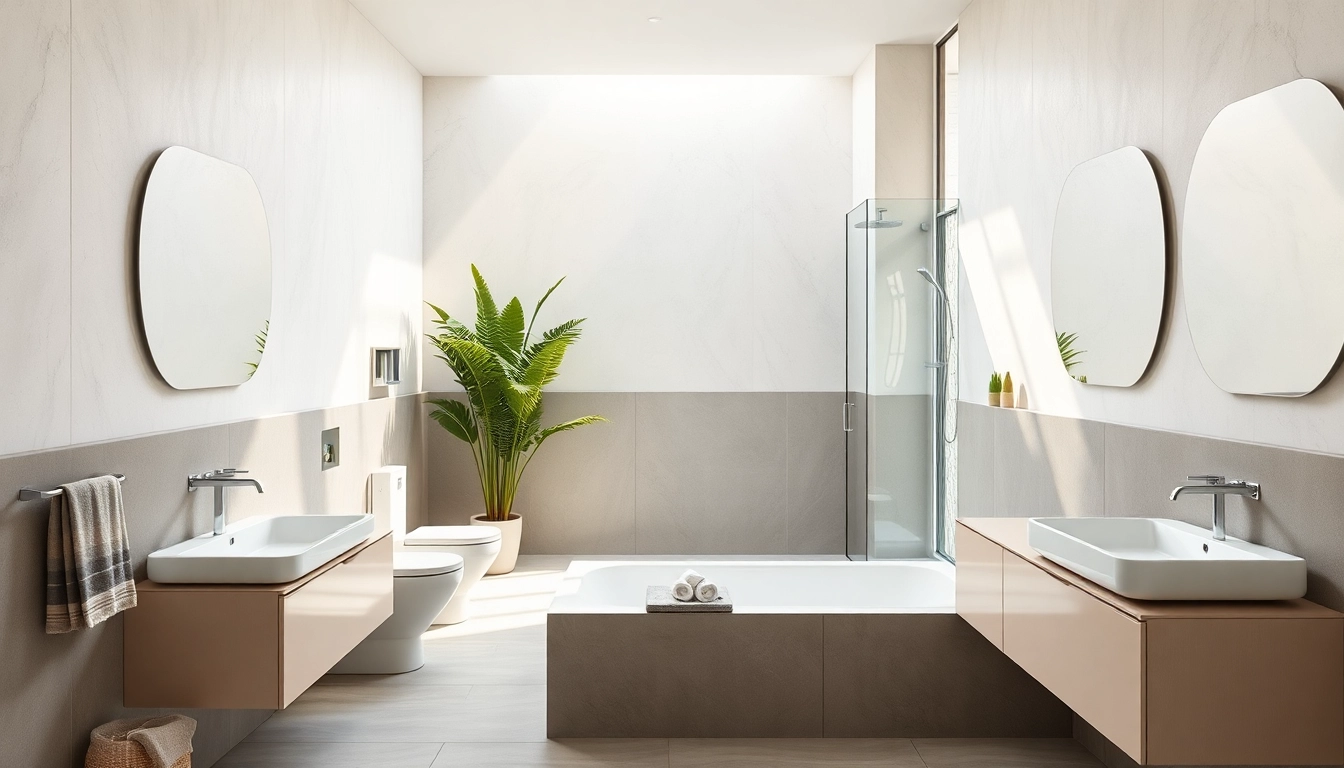 Ansicht einer modernen sanitären Installation mit sonni sanitär Produkten, die Eleganz und Funktionalität verbinden.