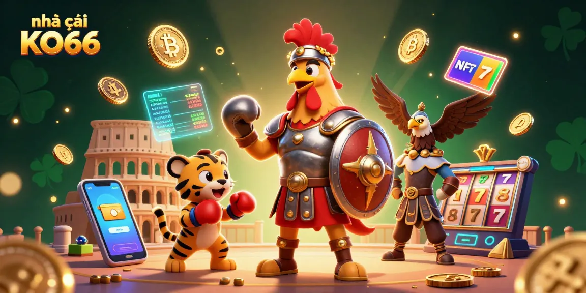 Place your bets with nhà cái KO66, featuring vibrant 3D casino-action elements.