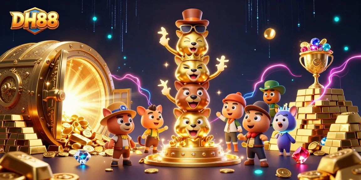 Engage with thrilling moments at DH88, showcasing vibrant totem creatures and stellar casino treasures.