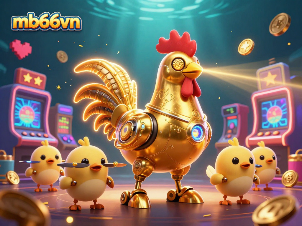 Experience thrilling games at mb66vn, featuring vibrant 3D illustrations of casino excitement.