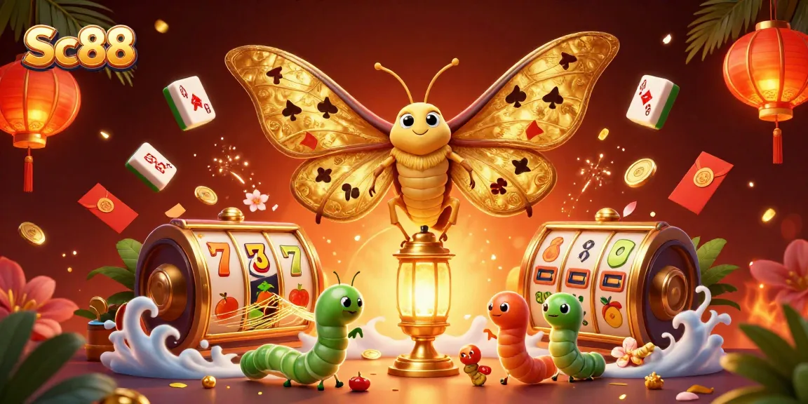 Spin your luck with Sc88 as a captivating moth and golden lantern illuminate the casino scene.