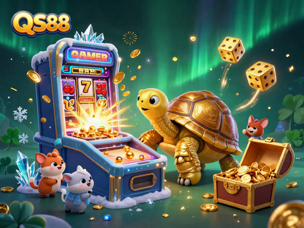 Experience thrilling gameplay at QS88 with colorful slots, coins, and vibrant characters!