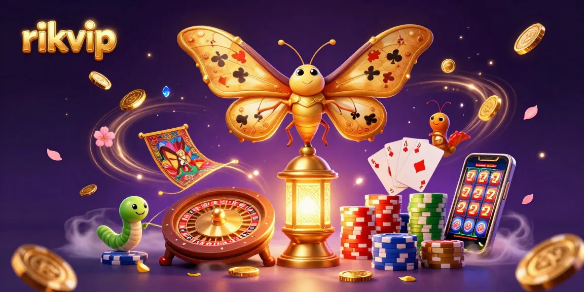 Experience the thrill of rikvip with golden coins cascading in a vibrant casino scene.