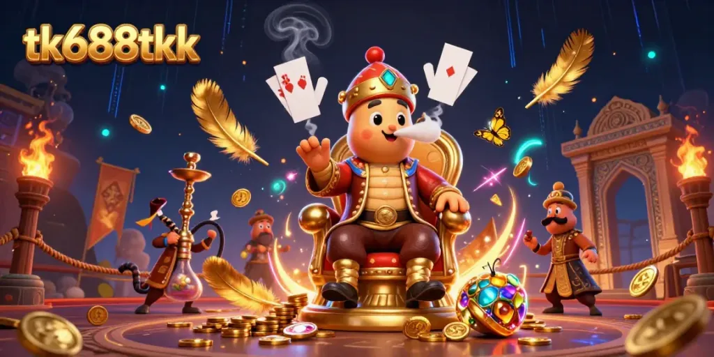 Engage with the vibrant world of tk688tkk's online gaming, featuring a whimsical caterpillar mastering poker.