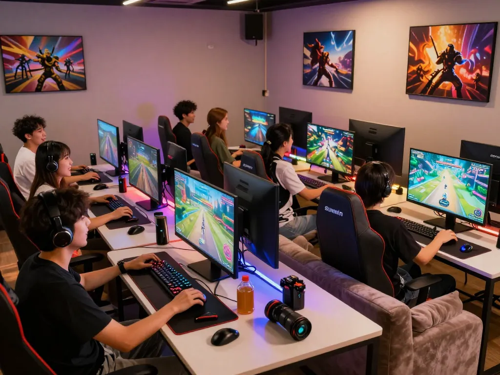 Group enjoying gaming at Sunwin, capturing the excitement of tải sunwin experience!