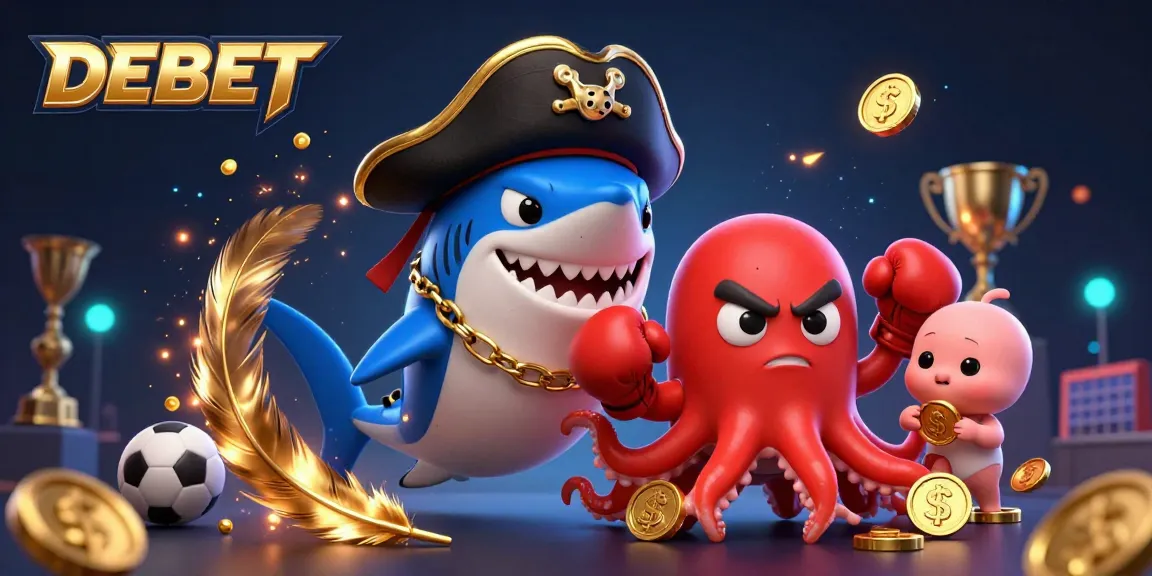 Bet with DEBET's exciting live sports action featuring fun characters and dynamic game elements.