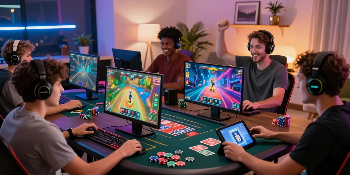 Players enjoying engaging games at a credit card casino with vibrant graphics and modern tech.