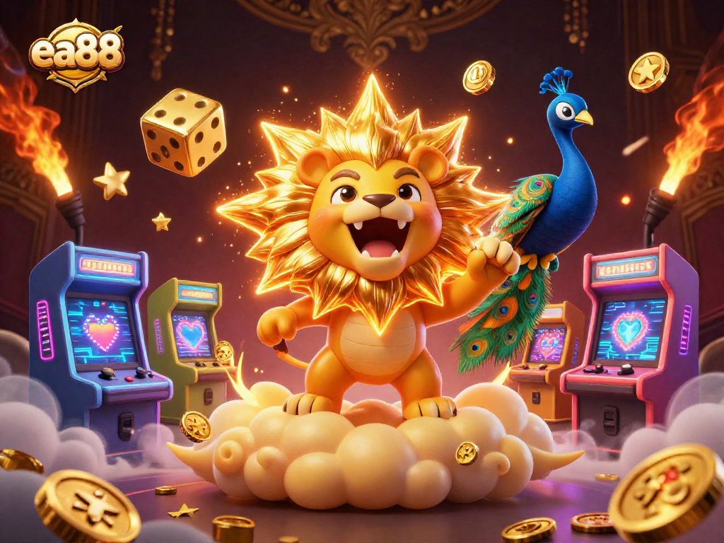 ea88 unleashes thrilling gameplay with vibrant characters and colorful gaming elements, capturing casino excitement.