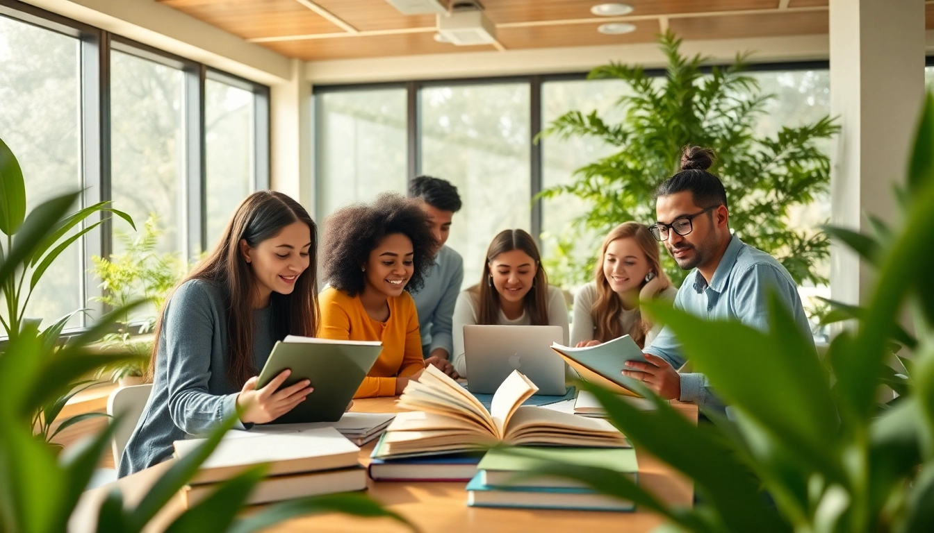 Enhance your exam support with a collaborative study environment featuring diverse students and natural light.