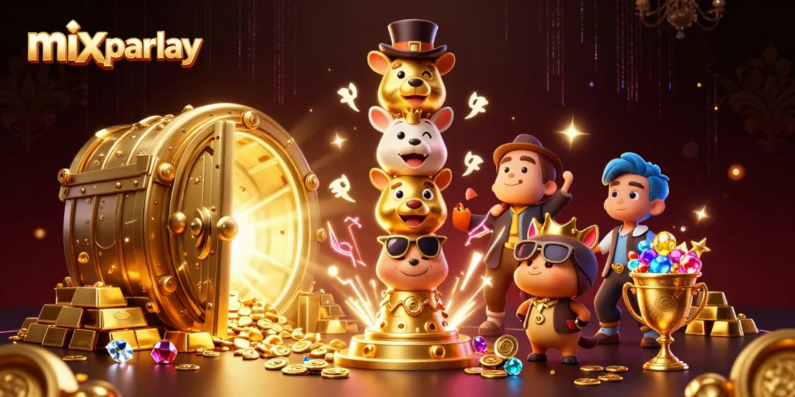 Engage with mix parlay betting strategies in a vivid 3D casino scene full of treasures.