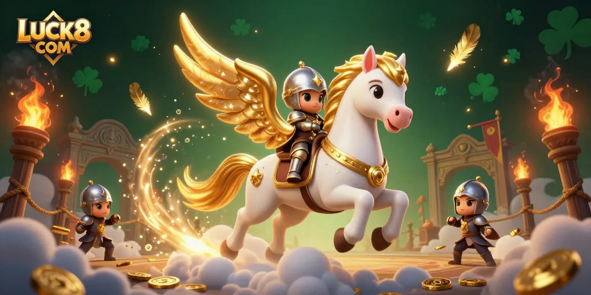 Experience the thrill of winning with LUCK8 COM in this vibrant, casino-themed 3D illustration.