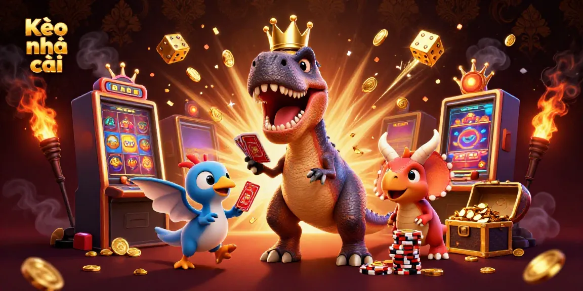 Experience thrilling action with Kèo nhà cái as animated characters operate in a vibrant casino setting.