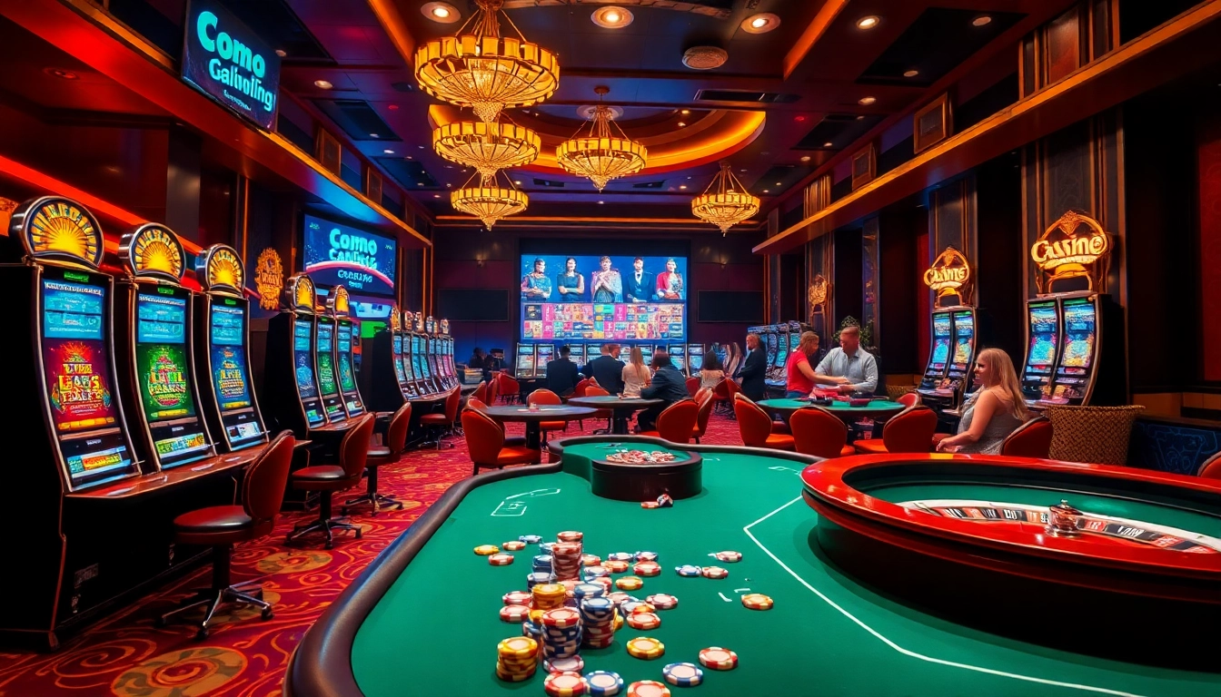 Experience an exciting game environment at nhà cái featuring lively casino tables and engaging players.