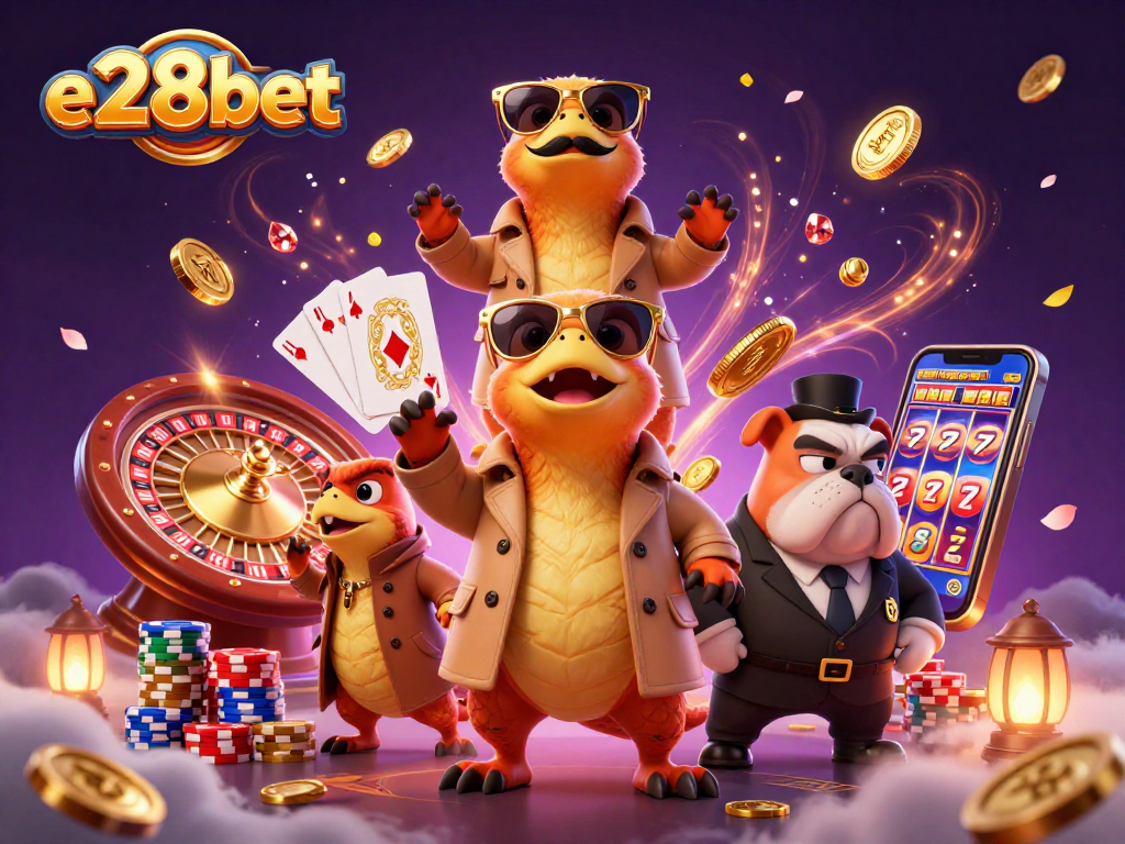 Experience exciting betting action at e28bet with raptors at a VIP casino lounge.