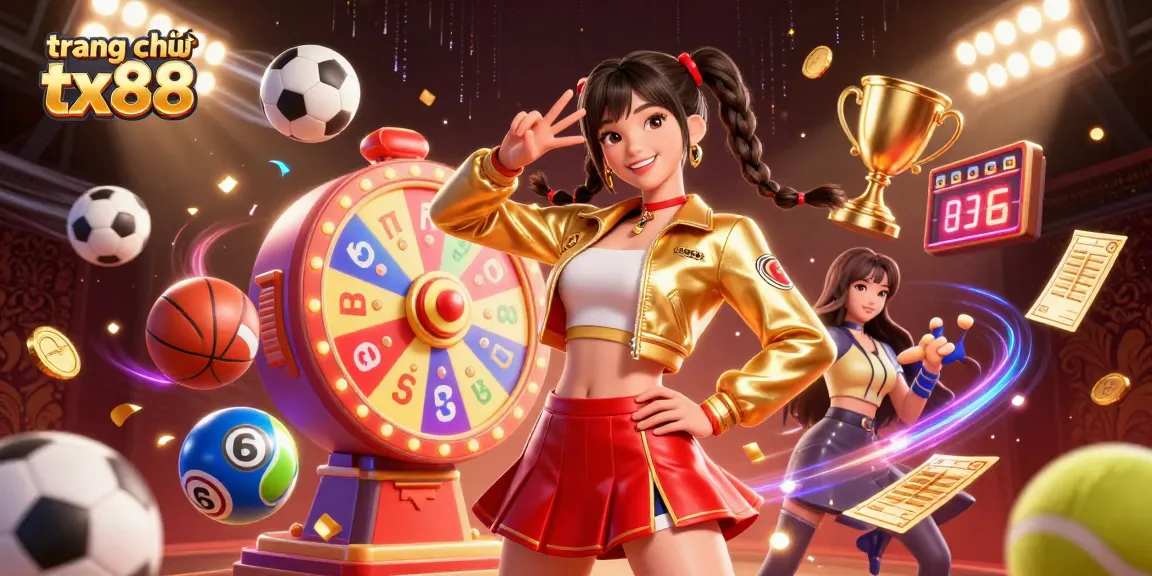 Experience vibrant gaming with 3D elements at trang chủ tx88, showcasing lottery fun and sports excitement.