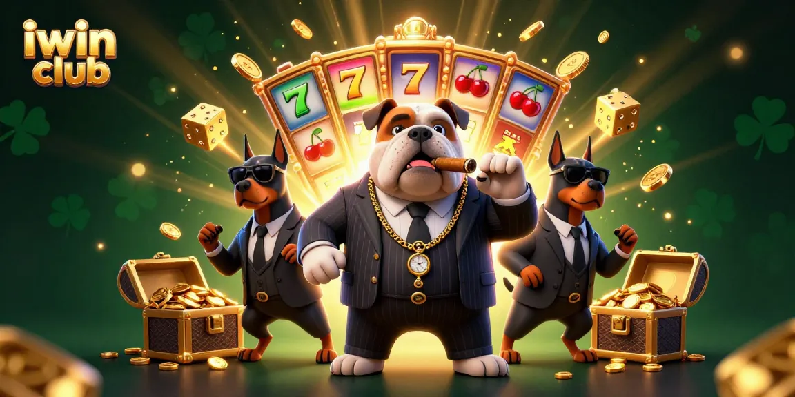 Spin to win with iwin club, as the cartoon mafia bulldog launches winning slots and jackpots!