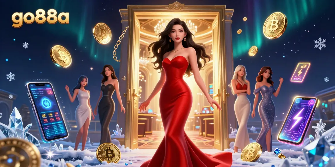 Engage with go88a's vibrant gaming world featuring a beautiful Asian woman in a luxurious casino setting.