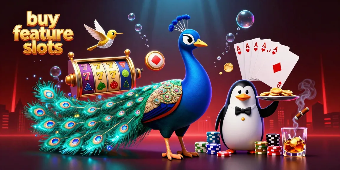 Experience the thrill of buy feature slots with vibrant characters and casino elements.