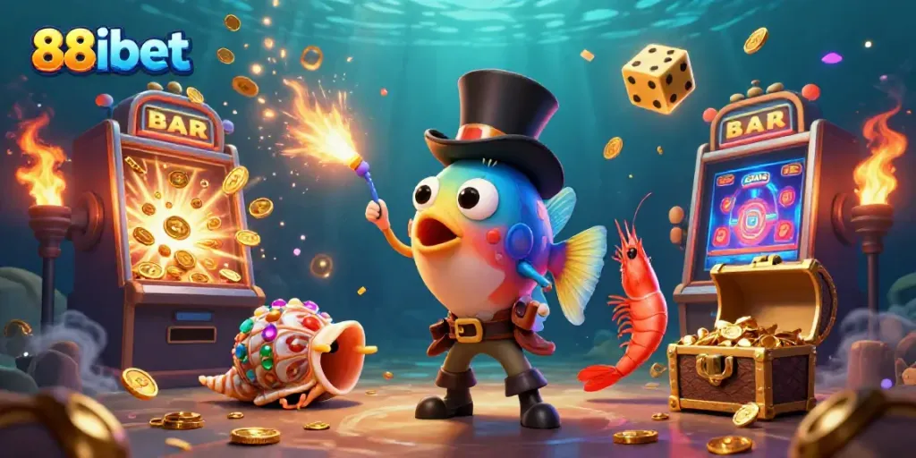 Win big with 88ibet in this vibrant underwater casino adventure featuring exciting characters and visual excitement!