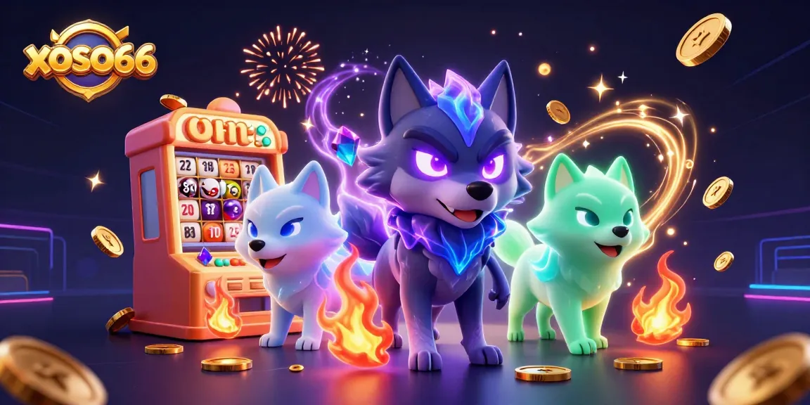 xoso66 players enjoying jackpot games with vibrant animated lottery elements and colorful character dynamics.