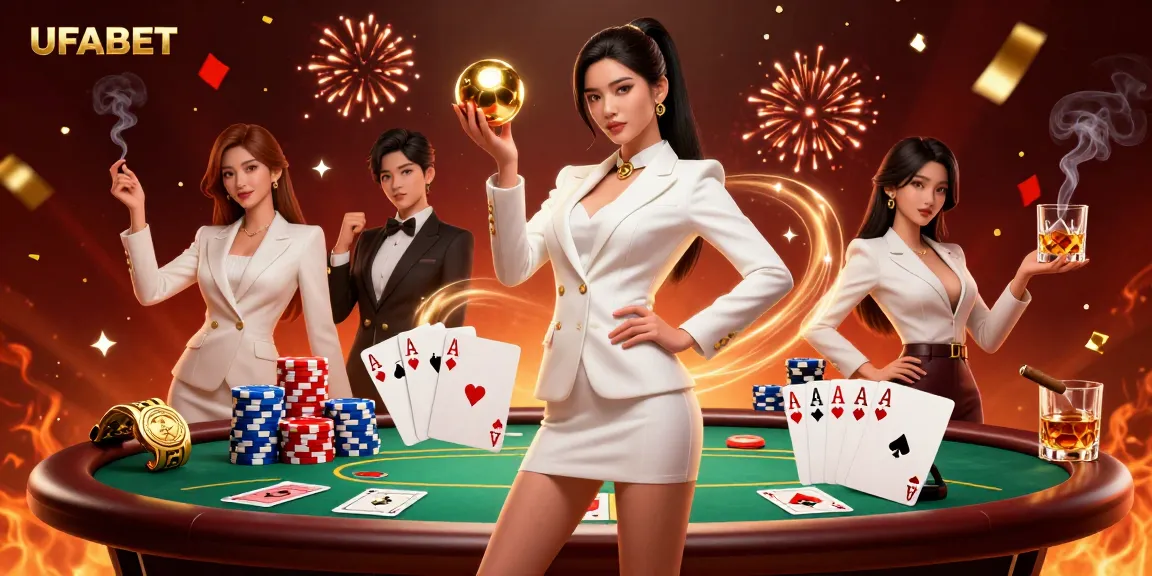 Place winning bets at UFABET with a stunning Asian dealer holding a roulette ball in a lavish casino.