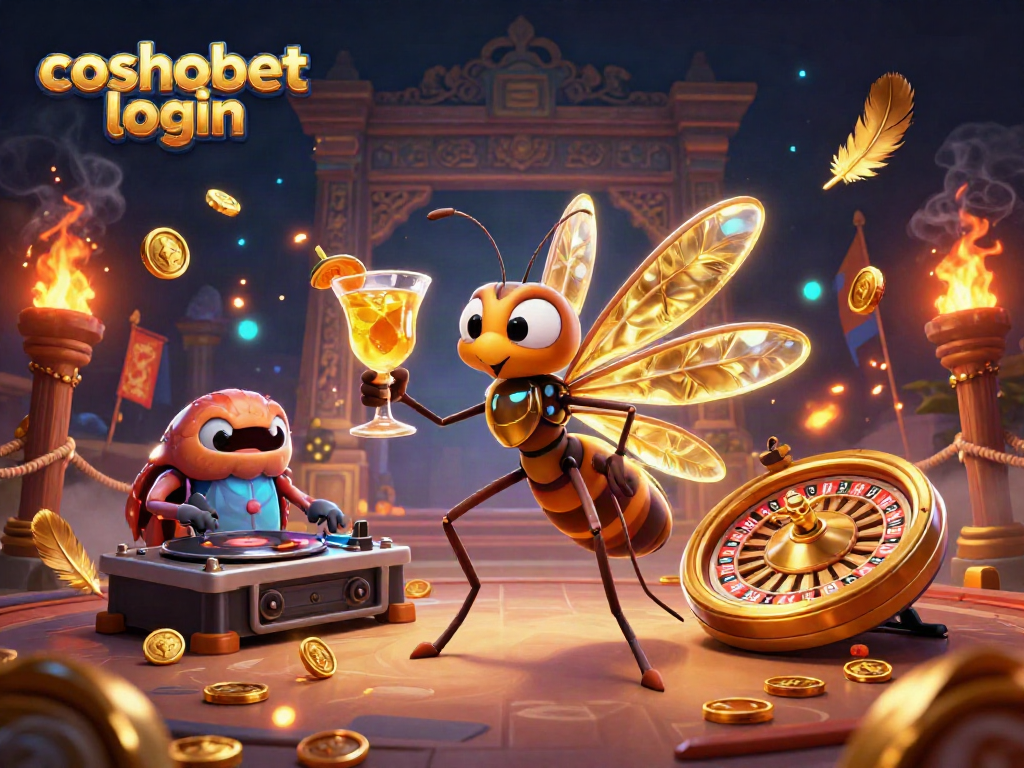 Experience the excitement of cosmobet login with a vibrant casino scene featuring unique characters and elements.