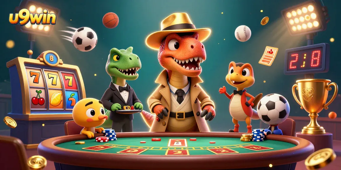 u9win enhances excitement at a blackjack table in this dynamic casino scene.