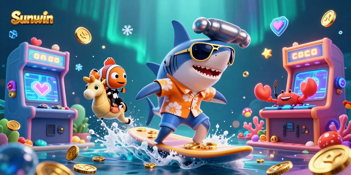 Engage in thrilling game experiences with Sunwin, showcasing a vibrant underwater casino scene.
