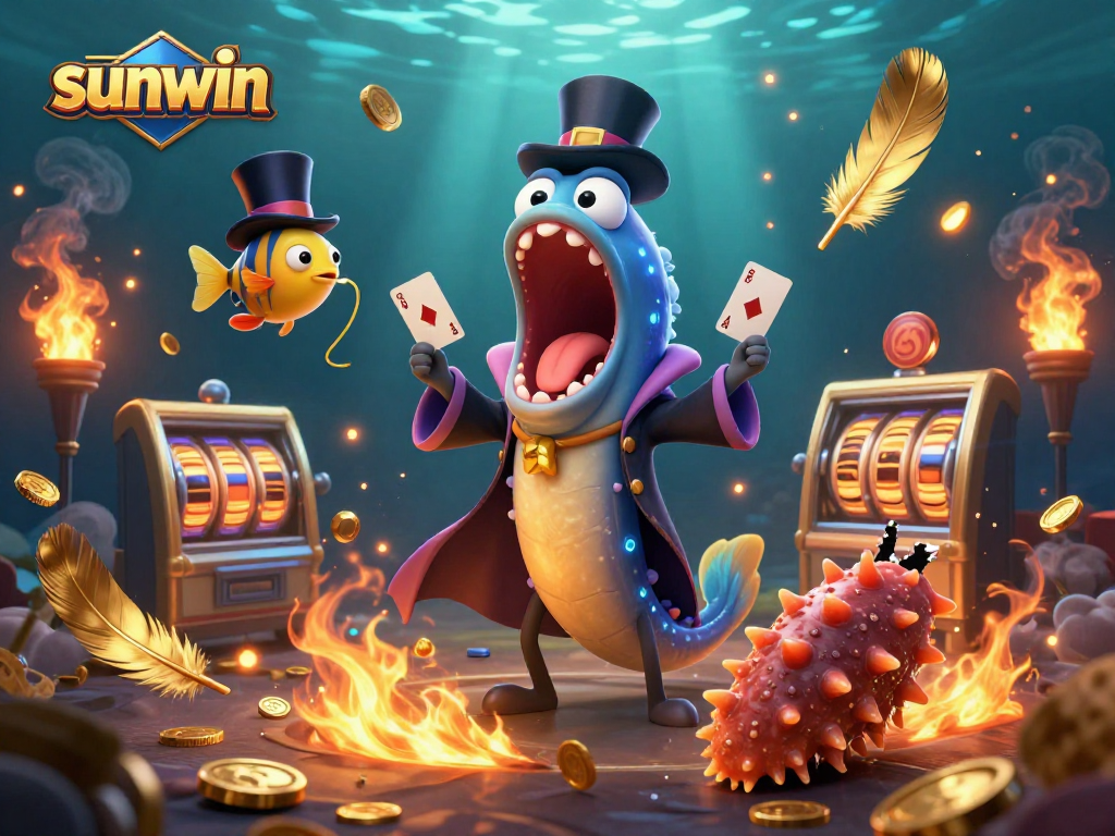 Engage in thrilling card magic with sunwin’s vibrant casino scene featuring animated characters.