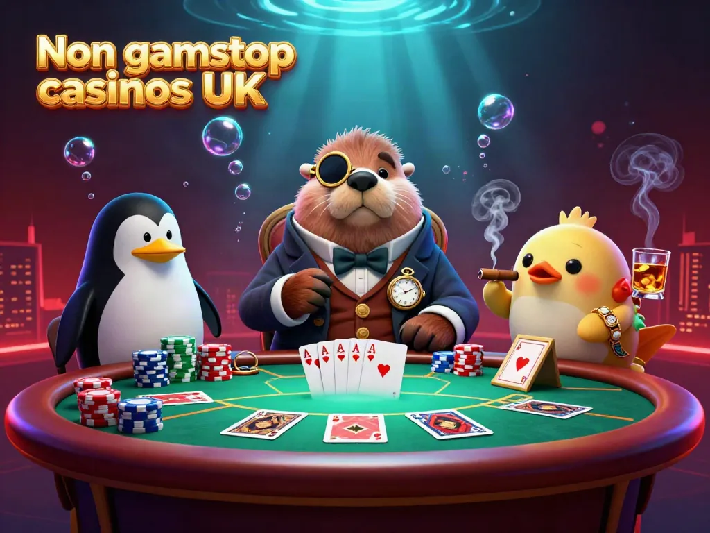 Engage with exciting Non gamstop casinos UK at an underwater poker game with colorful characters.