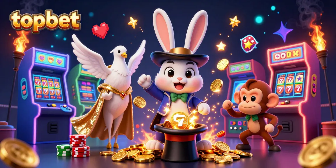 Experience thrilling moments with topbet's colorful slot games featuring lively characters and gaming elements.
