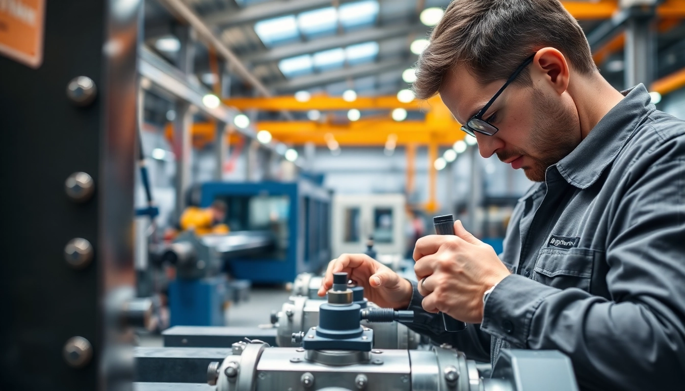 Enhance vibration control solutions with a technician adjusting isolators in an industrial setting.